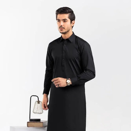 Black Stitched Latha Fabric