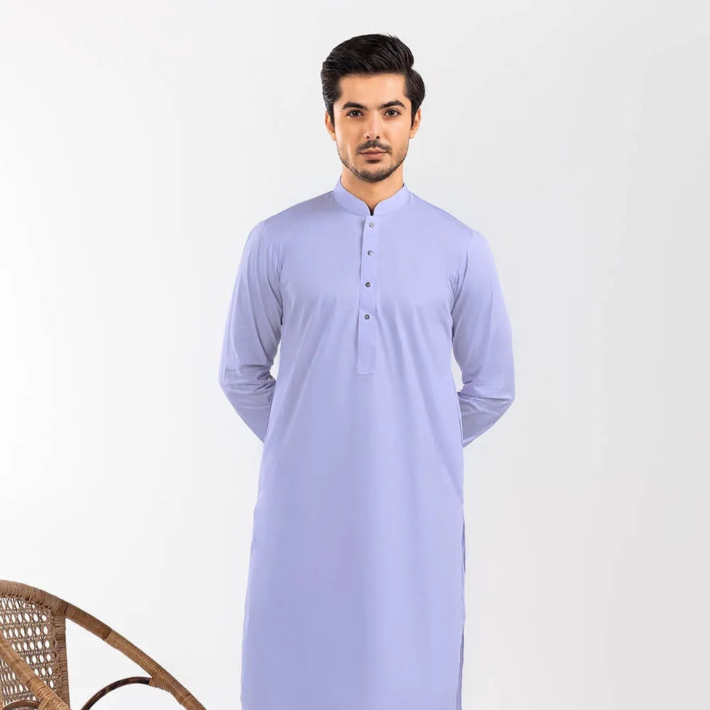 Light Blue Stitched Latha Fabric