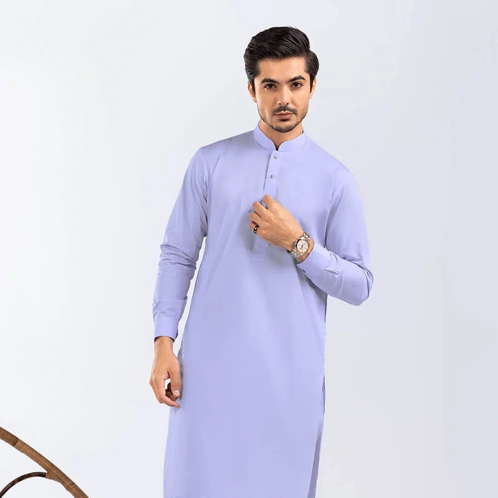 Light Blue Stitched Latha Fabric