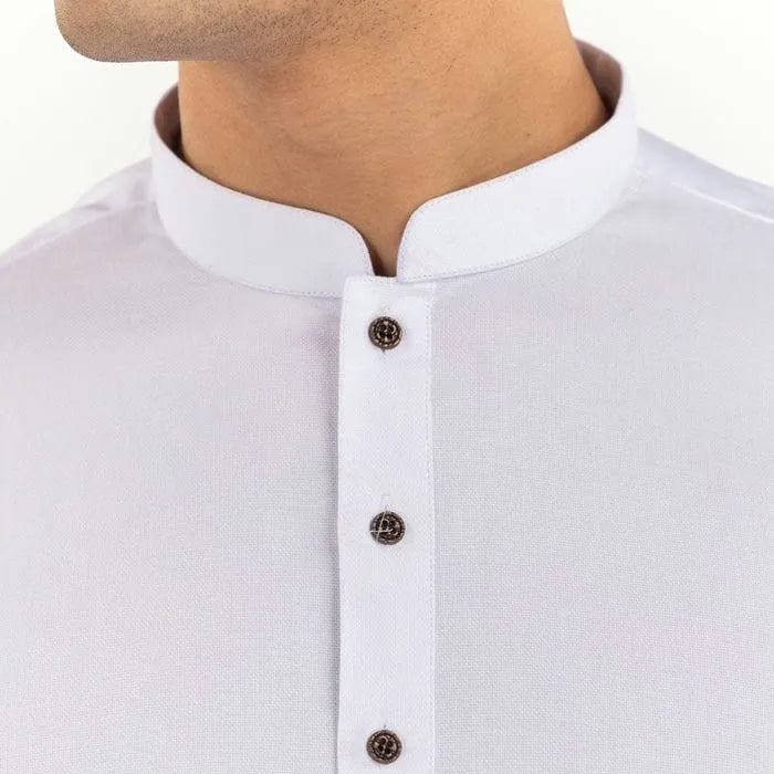 White Cotton Stitched Fabric