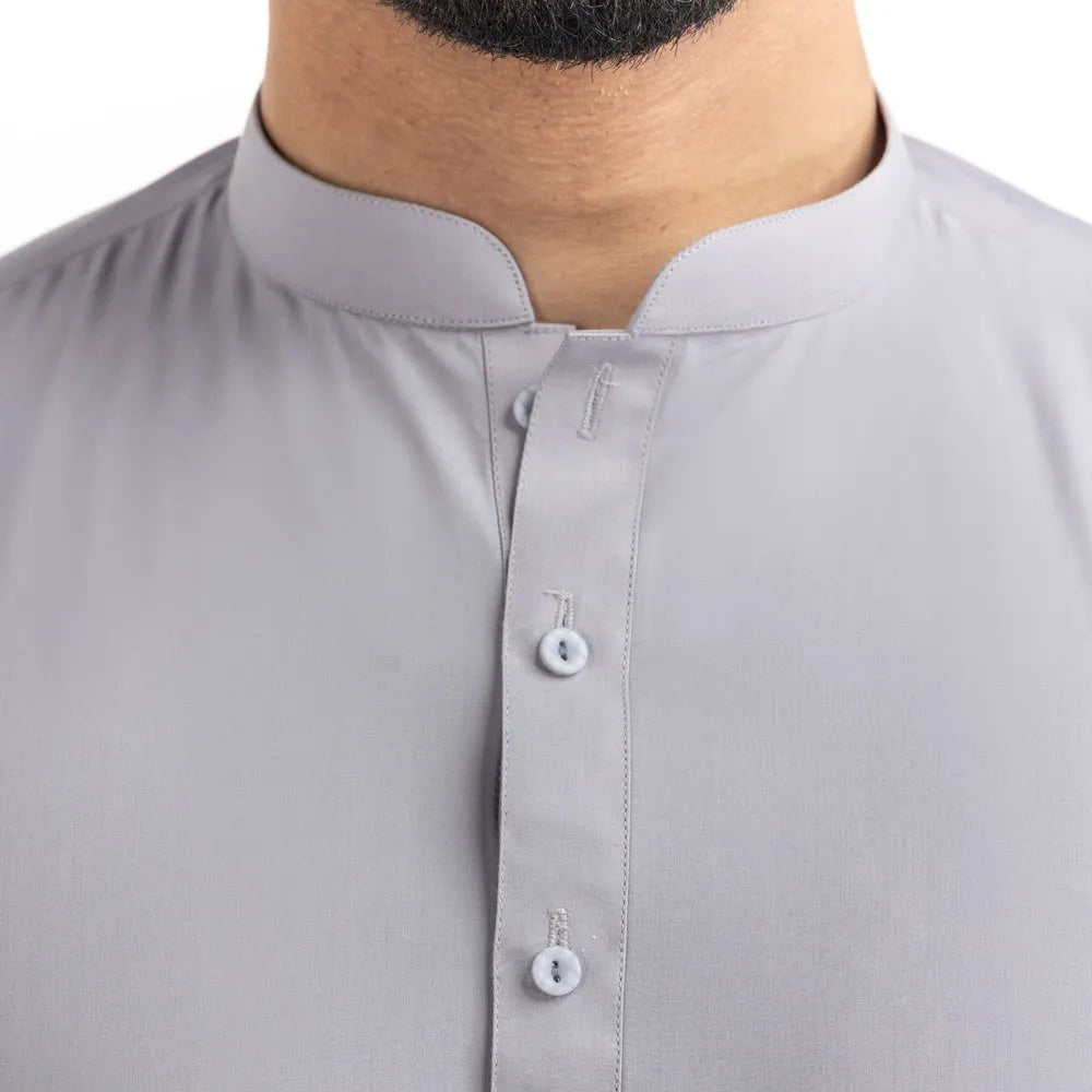 Light Grey Cotton Stitched Fabric