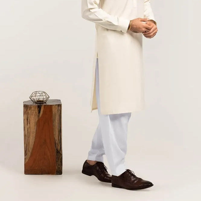 Cream-White Boski Stitched Fabric