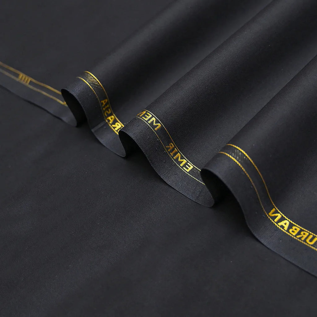 Urban Black Cotton Unstitched Fabric