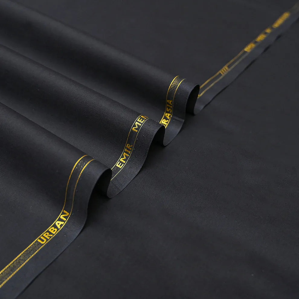 Urban Black Cotton Unstitched Fabric