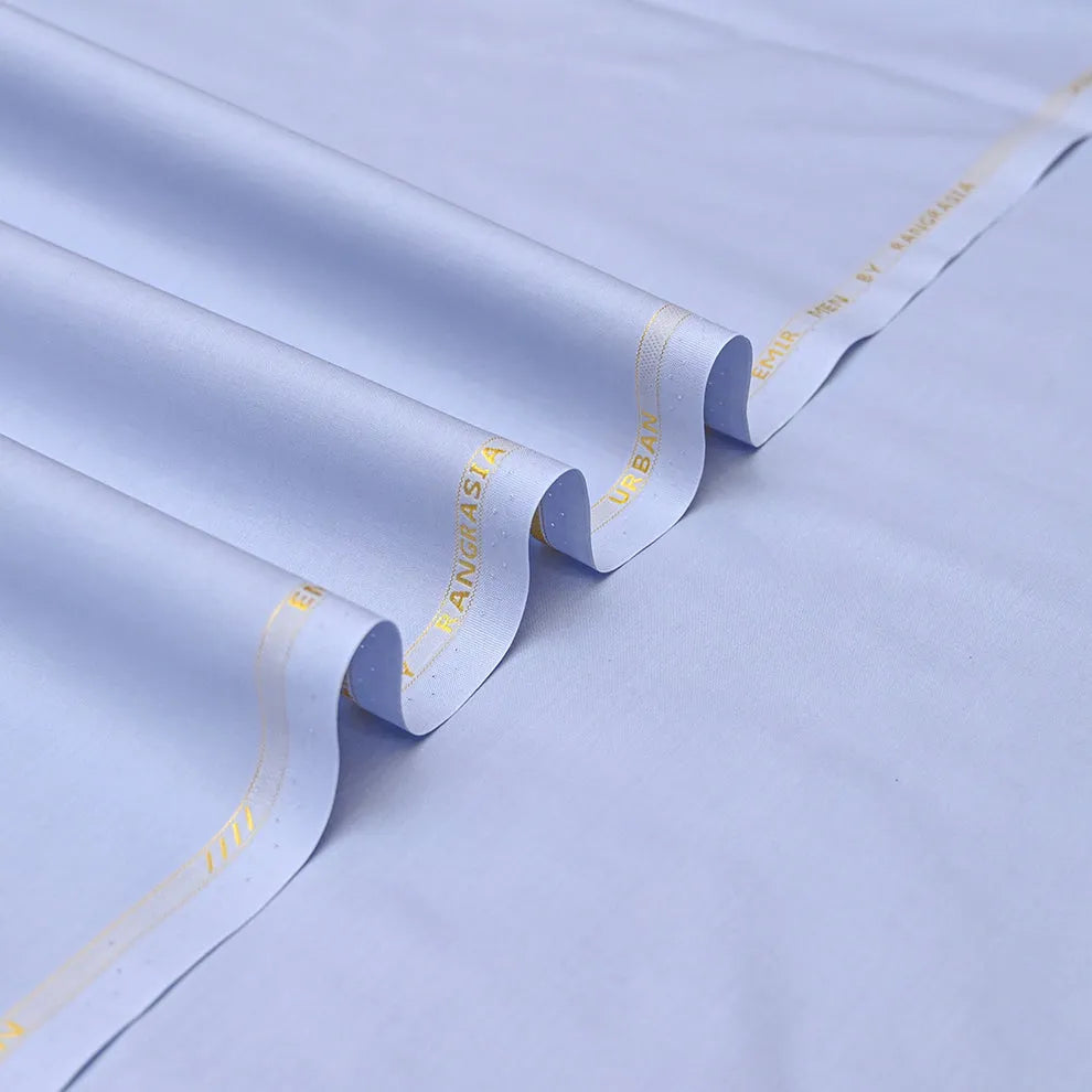 Urban Light Blue Cotton Unstitched Fabric