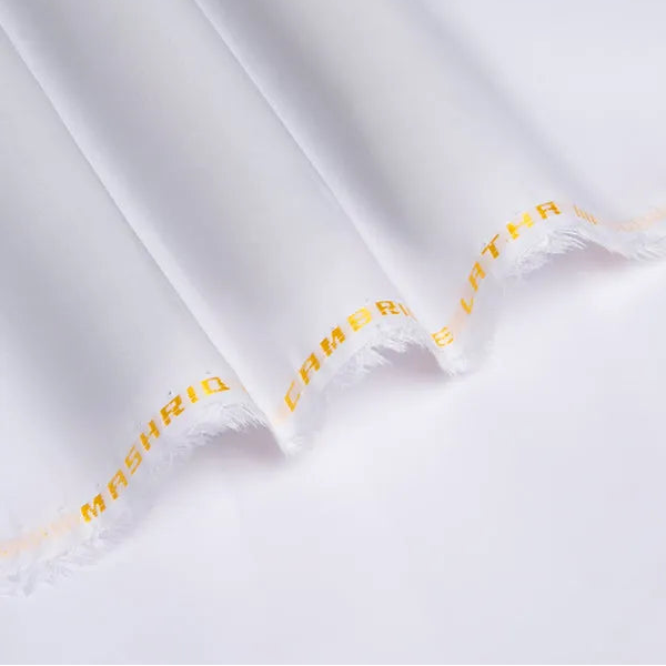White Unstitched Latha Fabric
