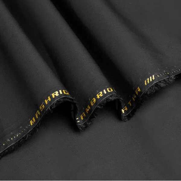 Black Unstitched Latha Fabric