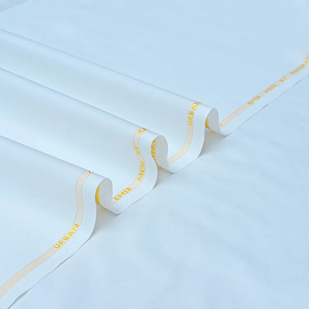 Urban White Cotton Unstitched Fabric