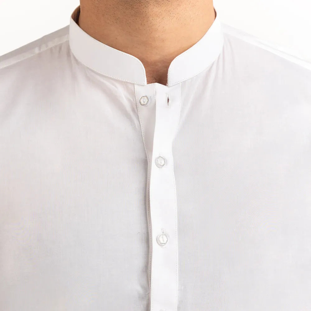 Off-White Cotton Stitched Fabric