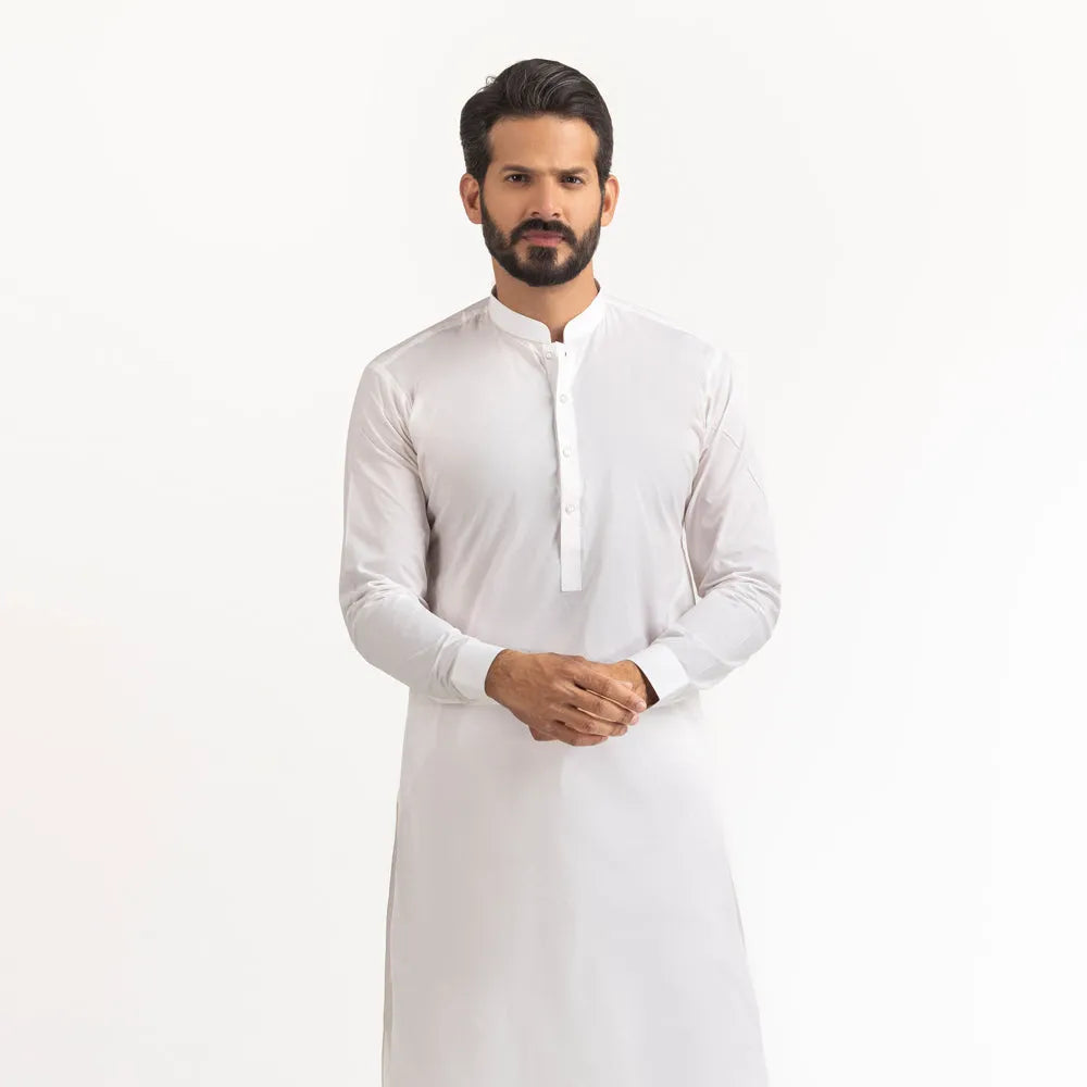 Off-White Cotton Stitched Fabric