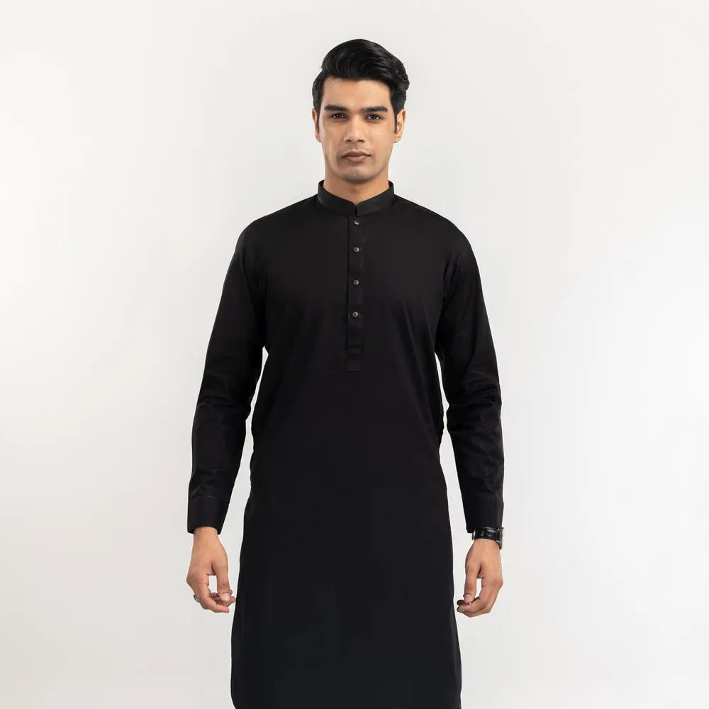 Black Cotton Stitched Fabric