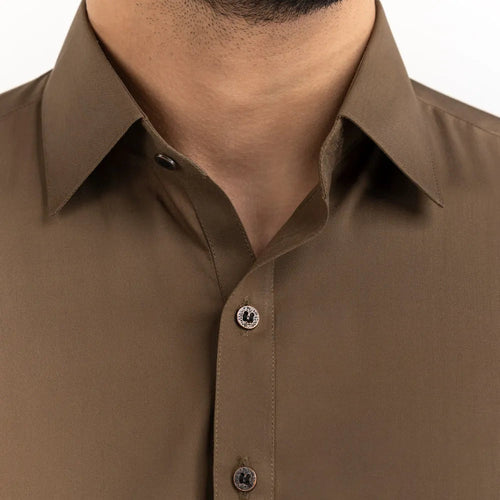 Brown Wash & Wear Stitched Fabric