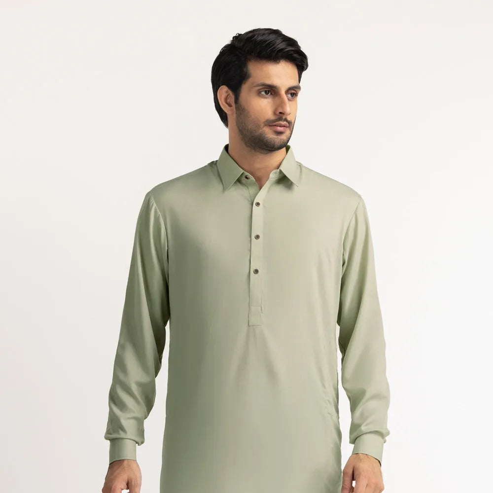 Green Stitched Latha Fabric