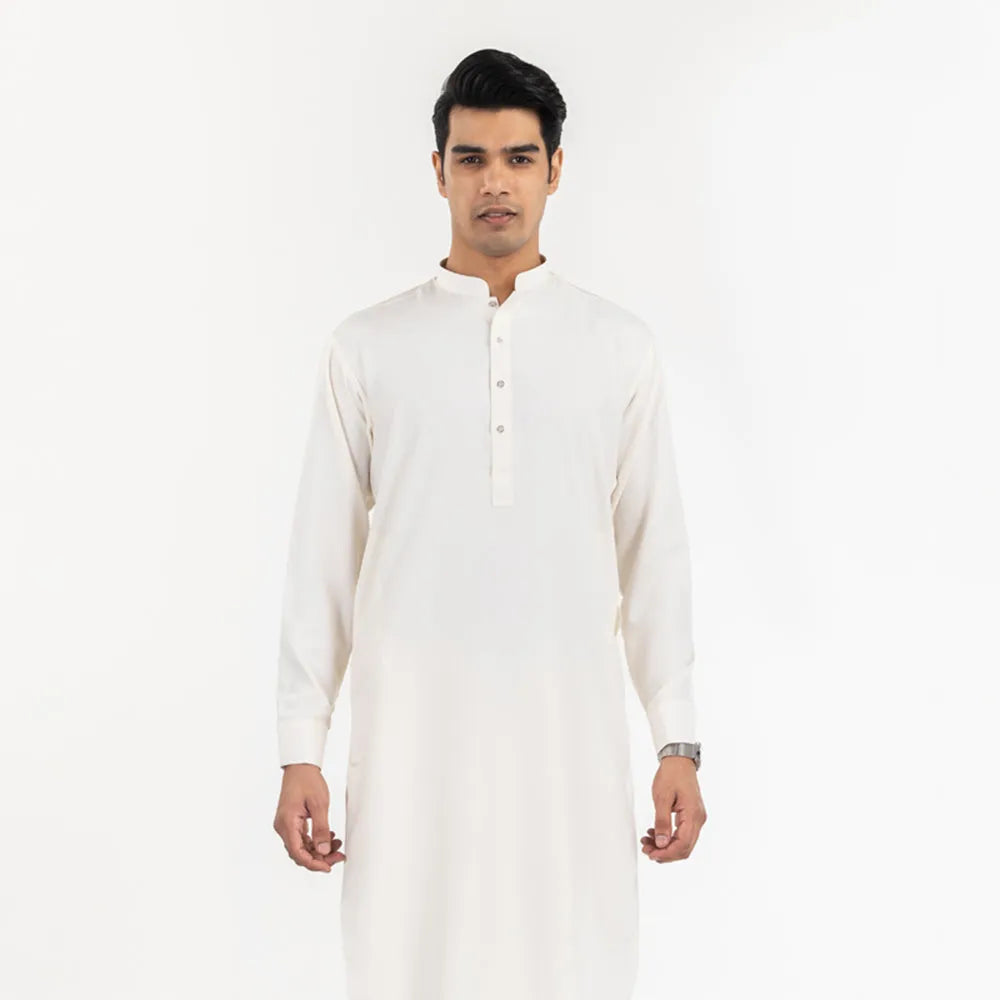 Off-White Stitched Latha Fabric