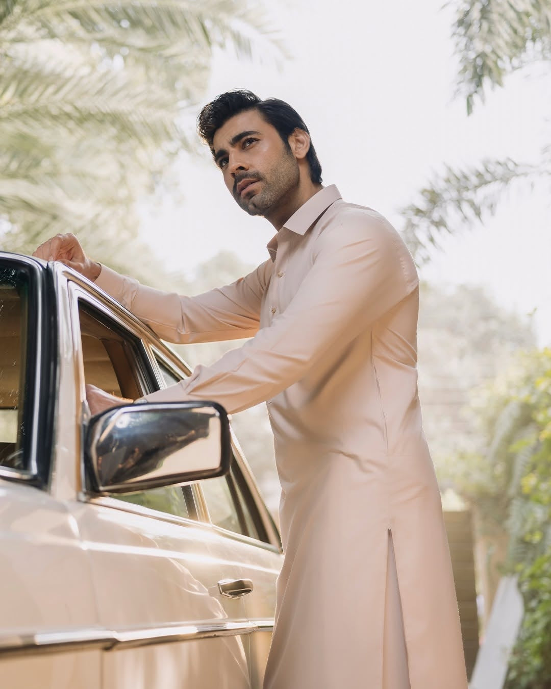 Cream Colour Stitched Boski Fabric