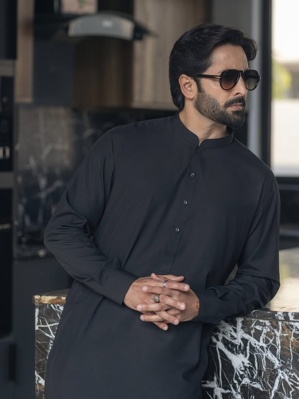 Black Colour Unstitched Wash N Wear Suit