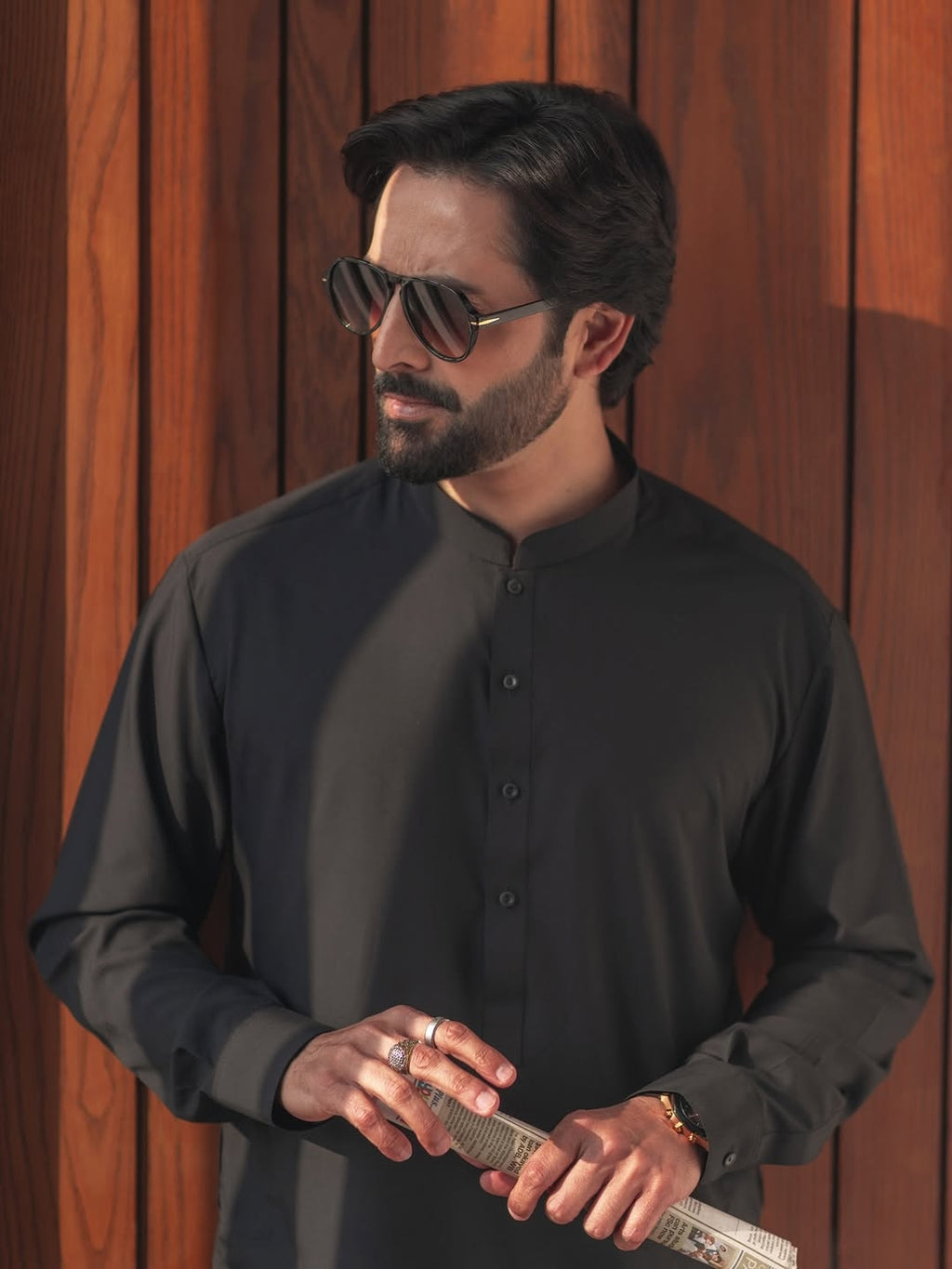 Black Colour Unstitched Wash N Wear Suit