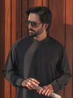 Black Colour Unstitched Wash N Wear Suit